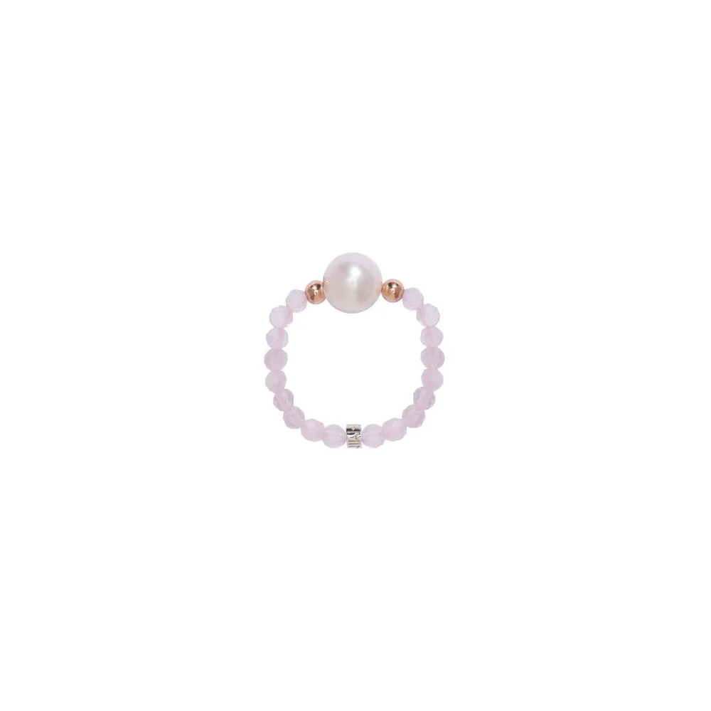 Anello Elastica con quarzo rosa | Mimí