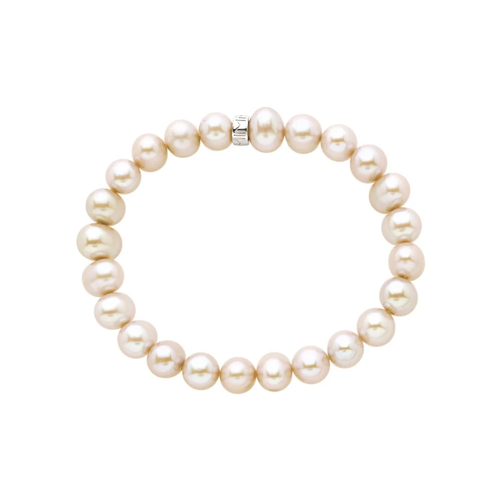 Bracciale Elastica con perle grandi bianche | Mimí