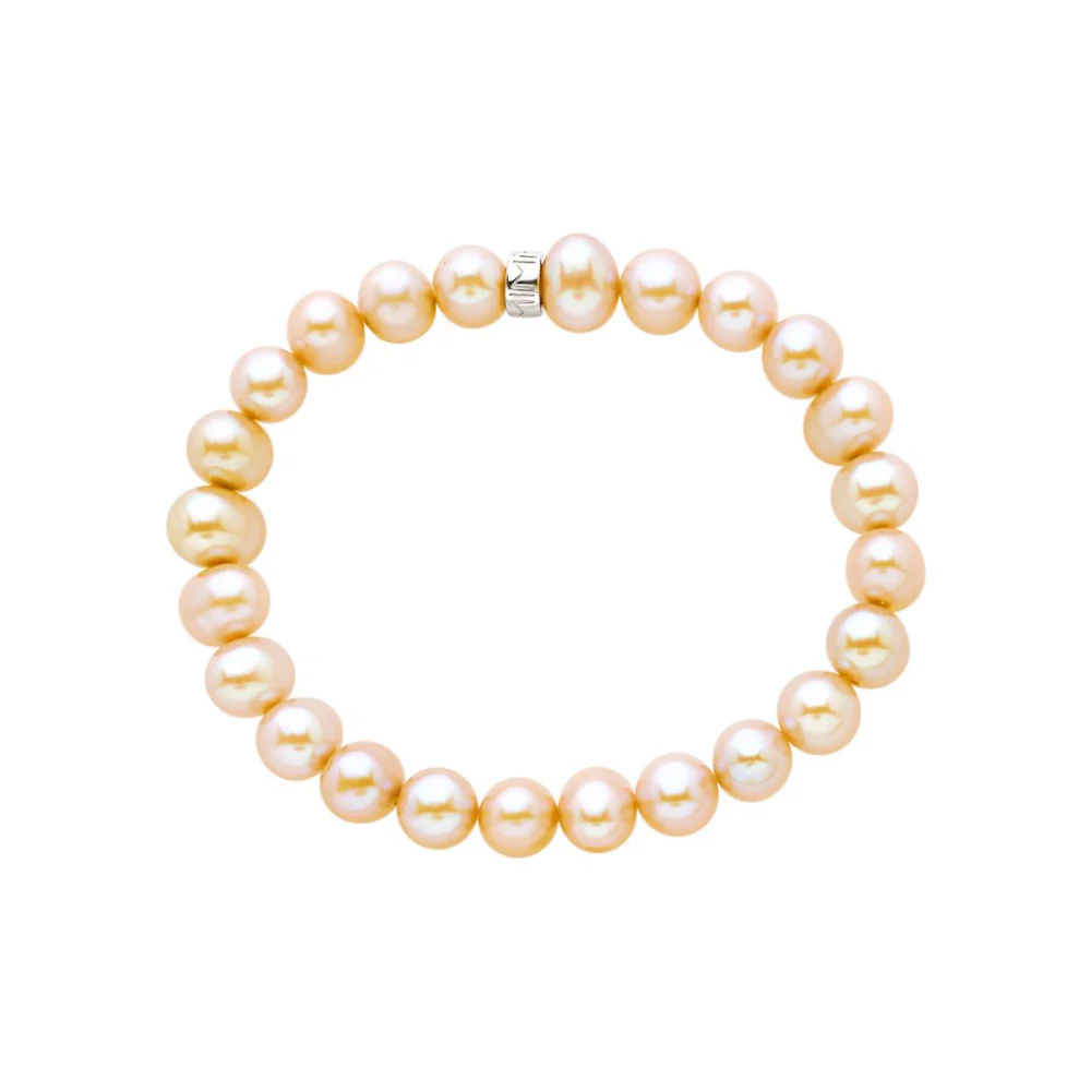 Bracciale Elastica con perle rosa grandi | Mimí
