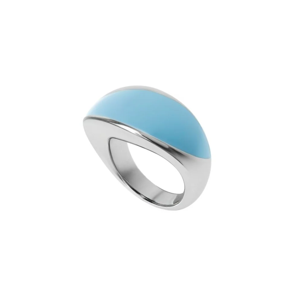Anello Dune in argento con smalto azzurro | Mimí
