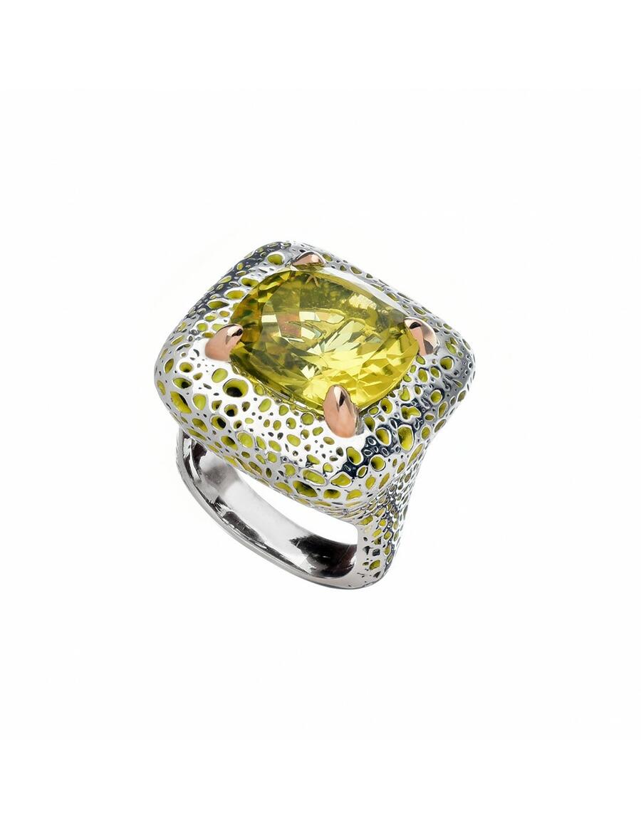 Anello Vulcanica Quarzo Lemon | Mimí