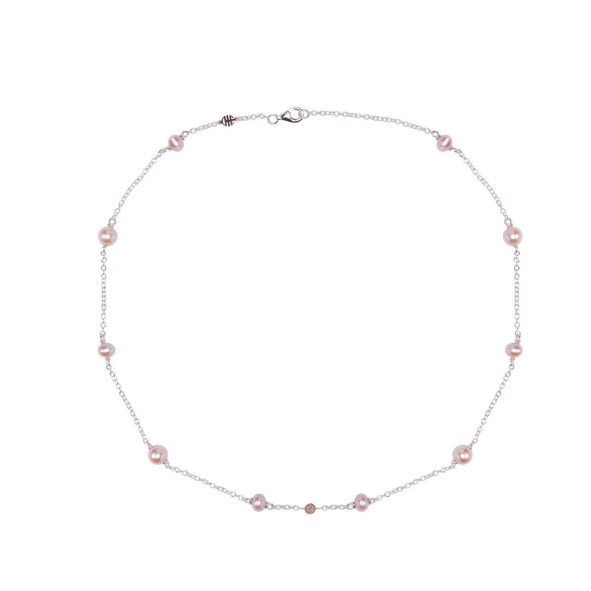 Collana Rosario Nagai Perle Viola e Diamanti  | Mimí