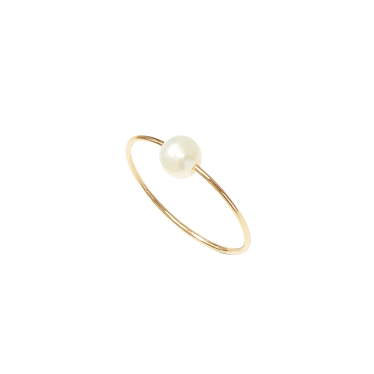 Anello Classic con perla in oro giallo 18k | Mimí