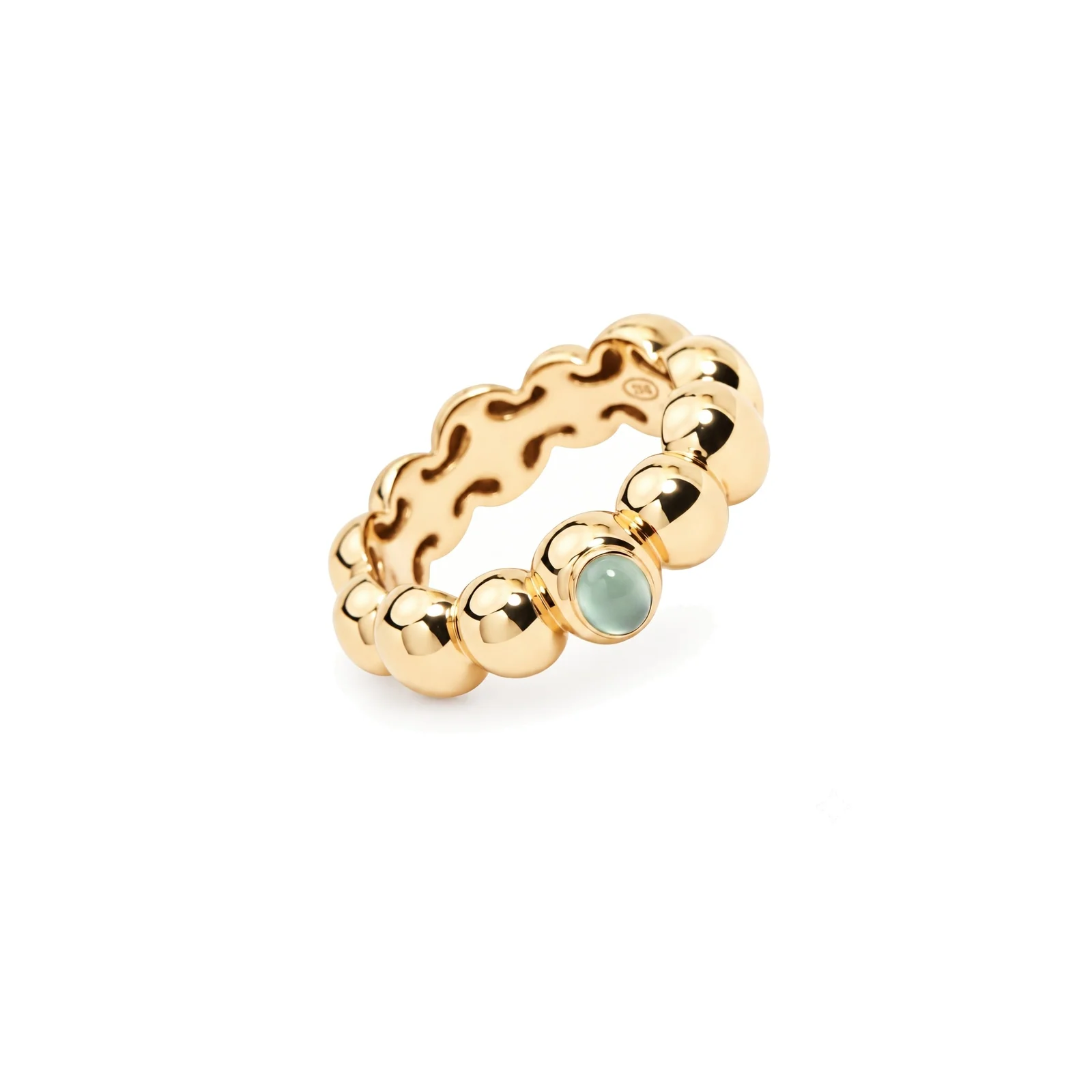 Anello Ritratto baby con calcedonio verde acqua | Les Lulú